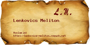 Lenkovics Meliton névjegykártya